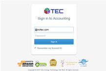NCL Accounting for Business - Sign In Screen