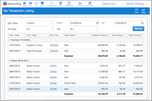 NCL Accounting for Business - Tax Transaction Listing